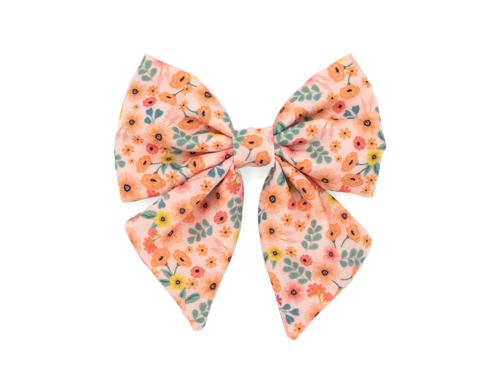 Peach Floral Lady Dog Bow Tie