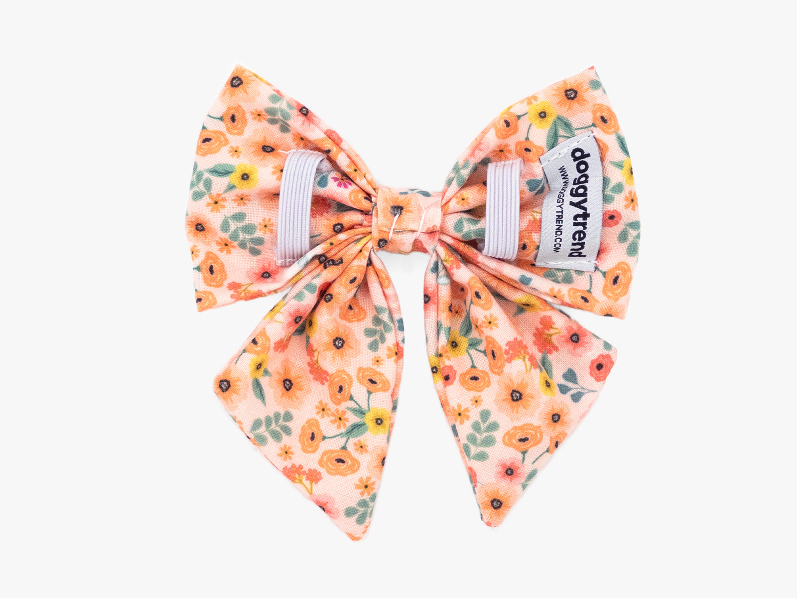 Peach Floral Lady Dog Bow Tie