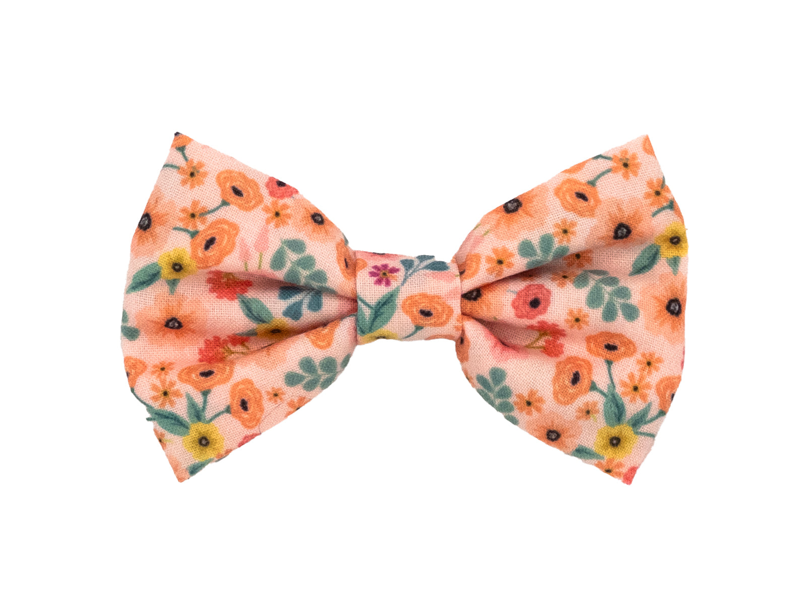 Peach Floral Dog Bow Tie