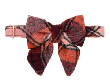 True North Orange Plaid Lady Dog Bow Tie Collar