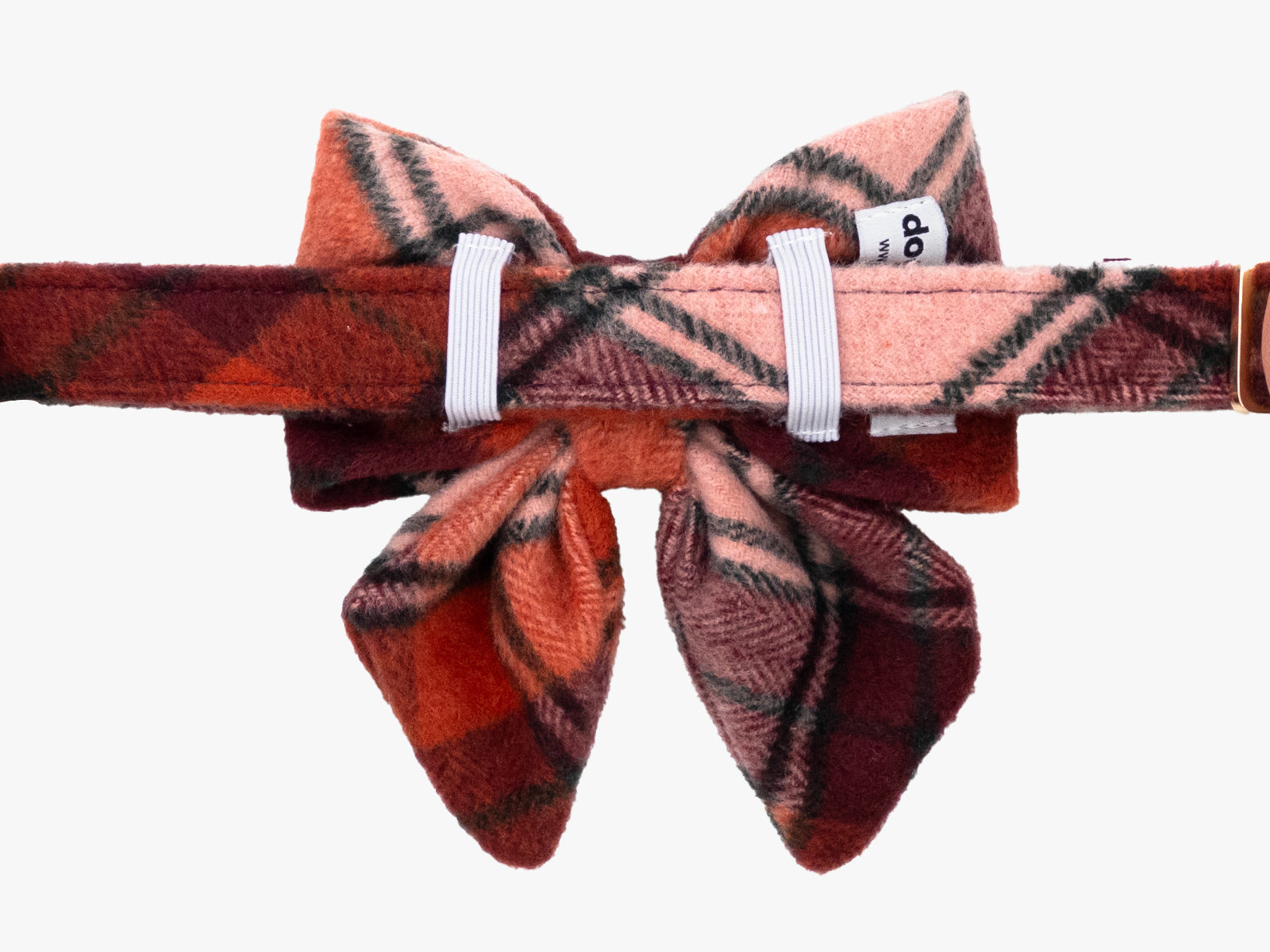 True North Orange Plaid Lady Dog Bow Tie Collar