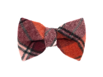 True North Orange Plaid Dog Bow Tie