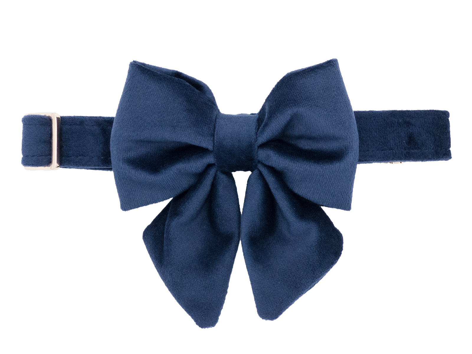 Navy Blue Velvet Lady Dog Bow Tie Collar