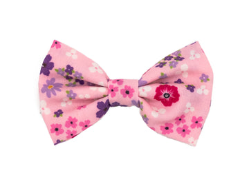 Soft Pink Petal Floral Dog Bow Tie