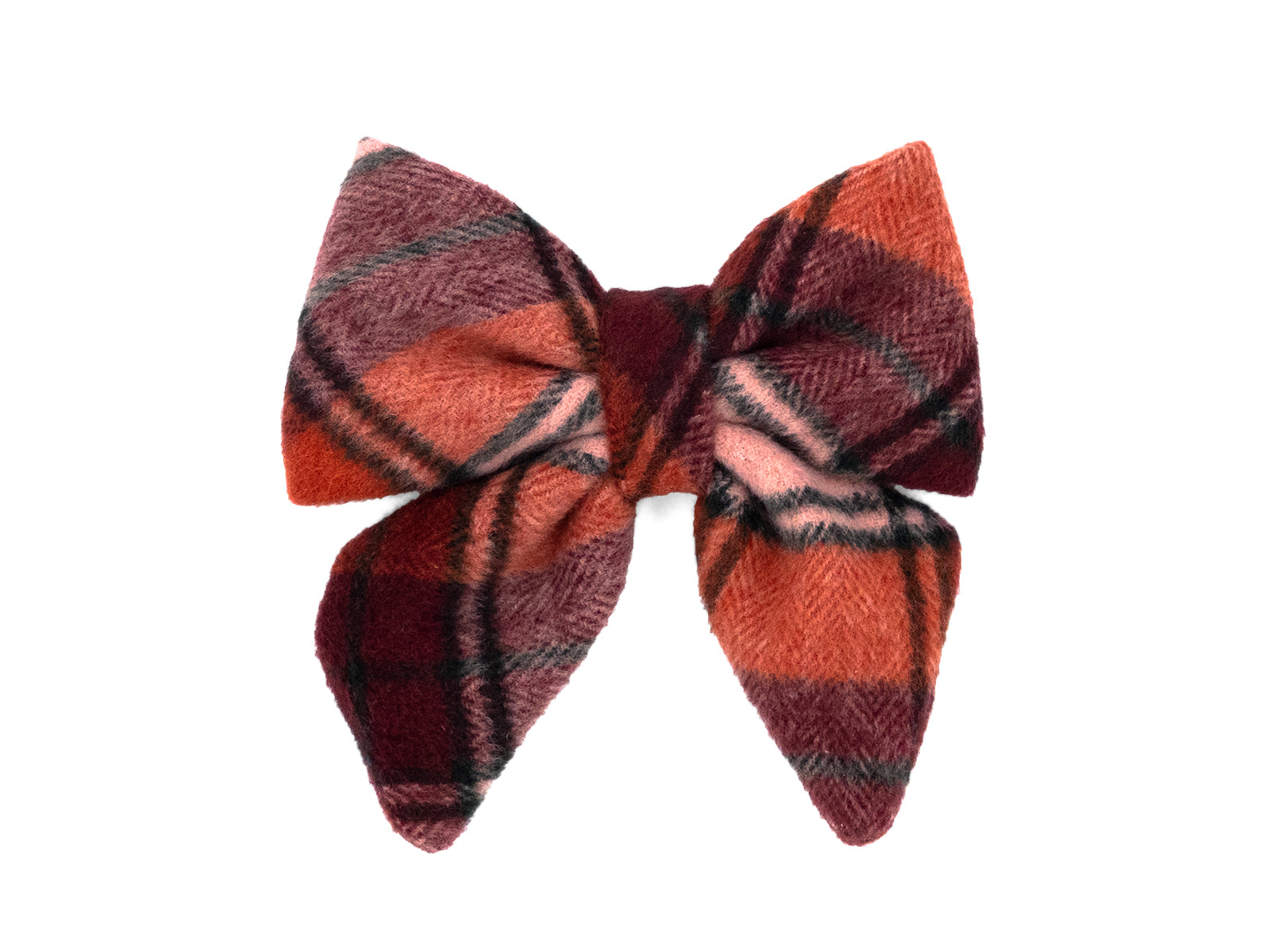 True North Orange Plaid Lady Dog Bow Tie