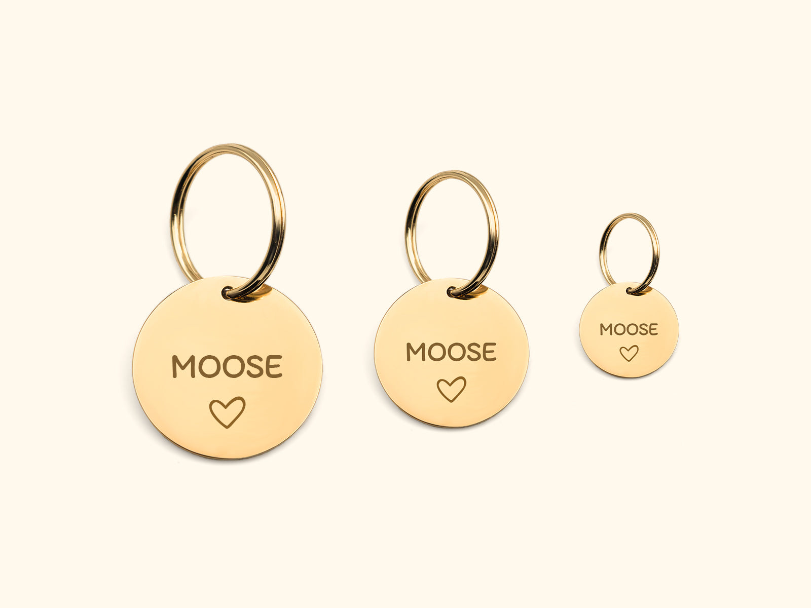 Circle Pet ID Tag With Heart Art