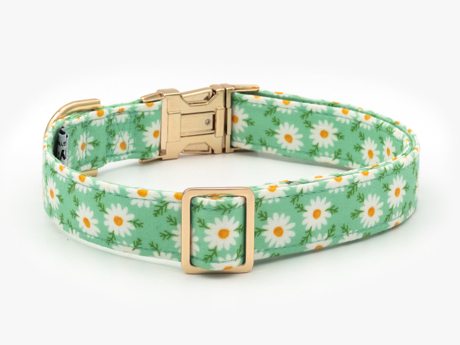 Daisy Meadow Green Dog Collar
