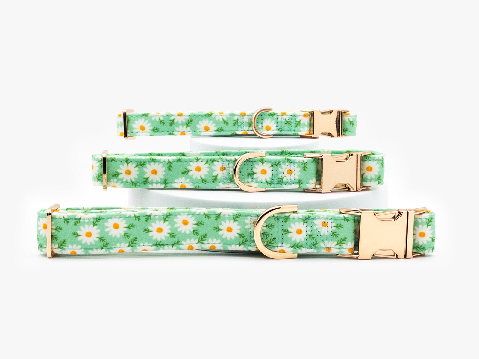 Daisy Meadow Green Dog Collar