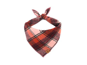 True North Orange Plaid Flannel Dog Bandana