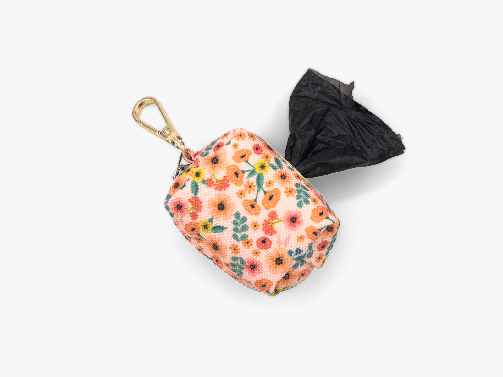 Peach Floral Dog Waste Bag Holder