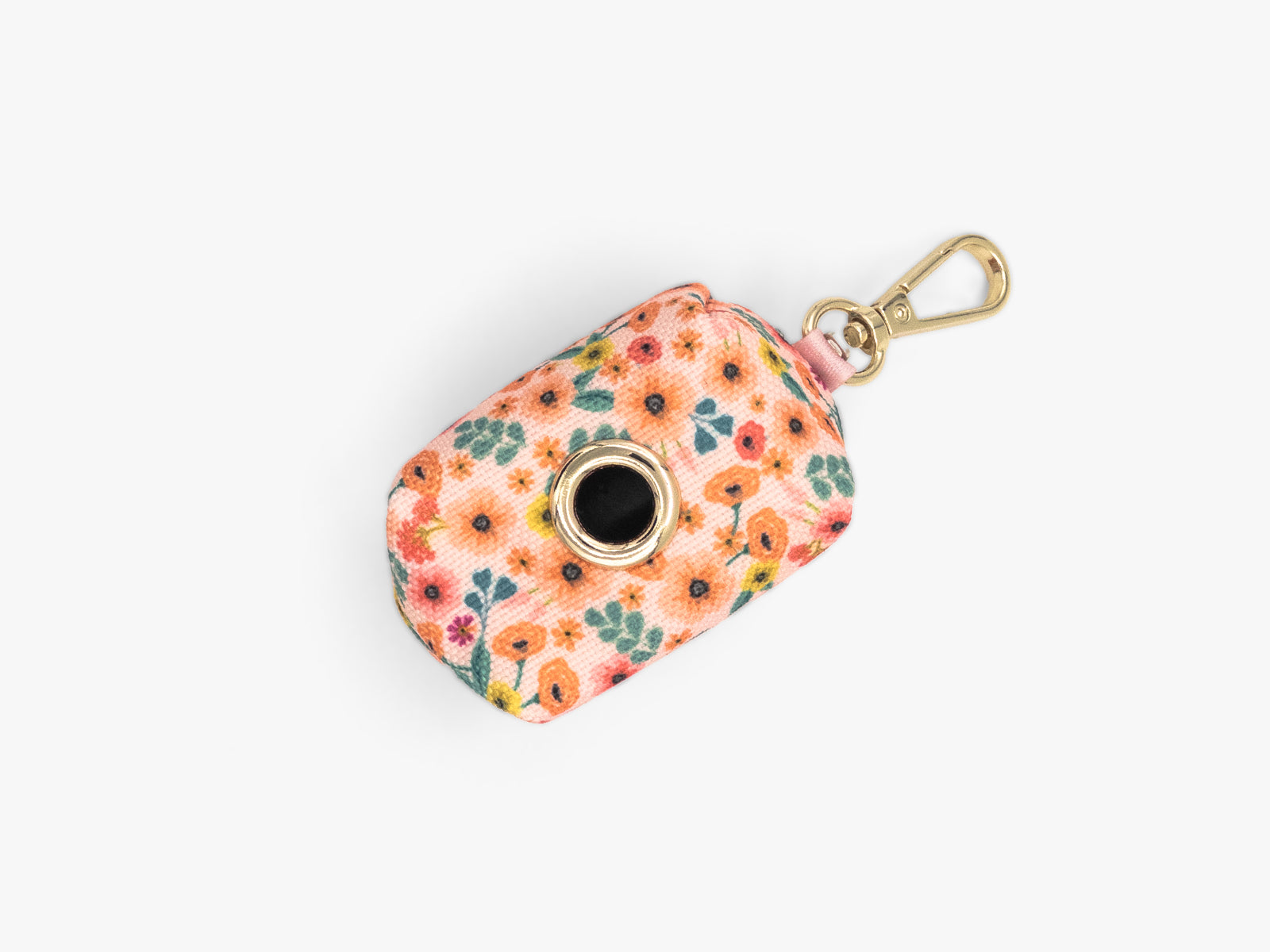 Peach Floral Dog Waste Bag Holder