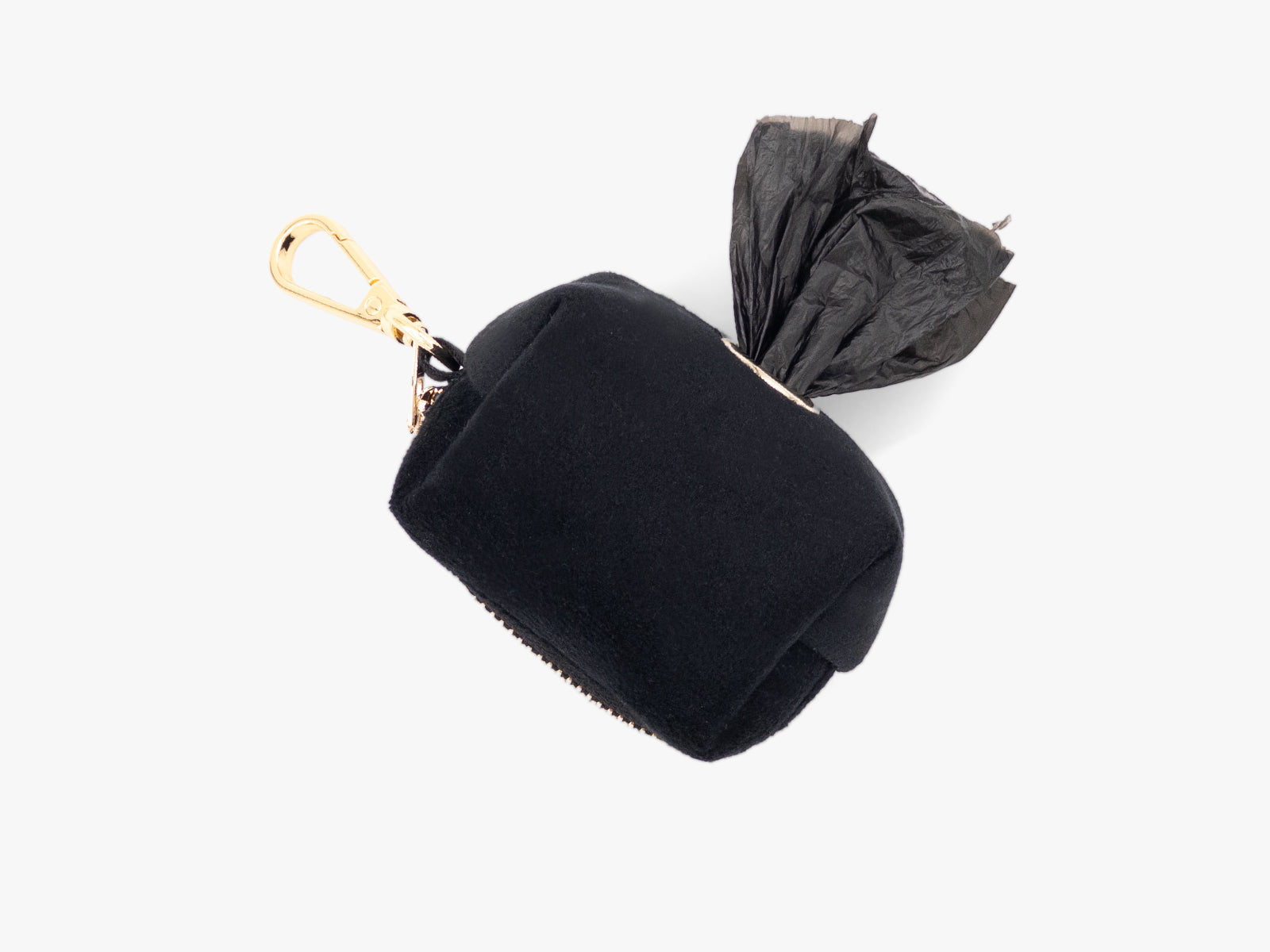 Black Velvet Dog Waste Bag Holder