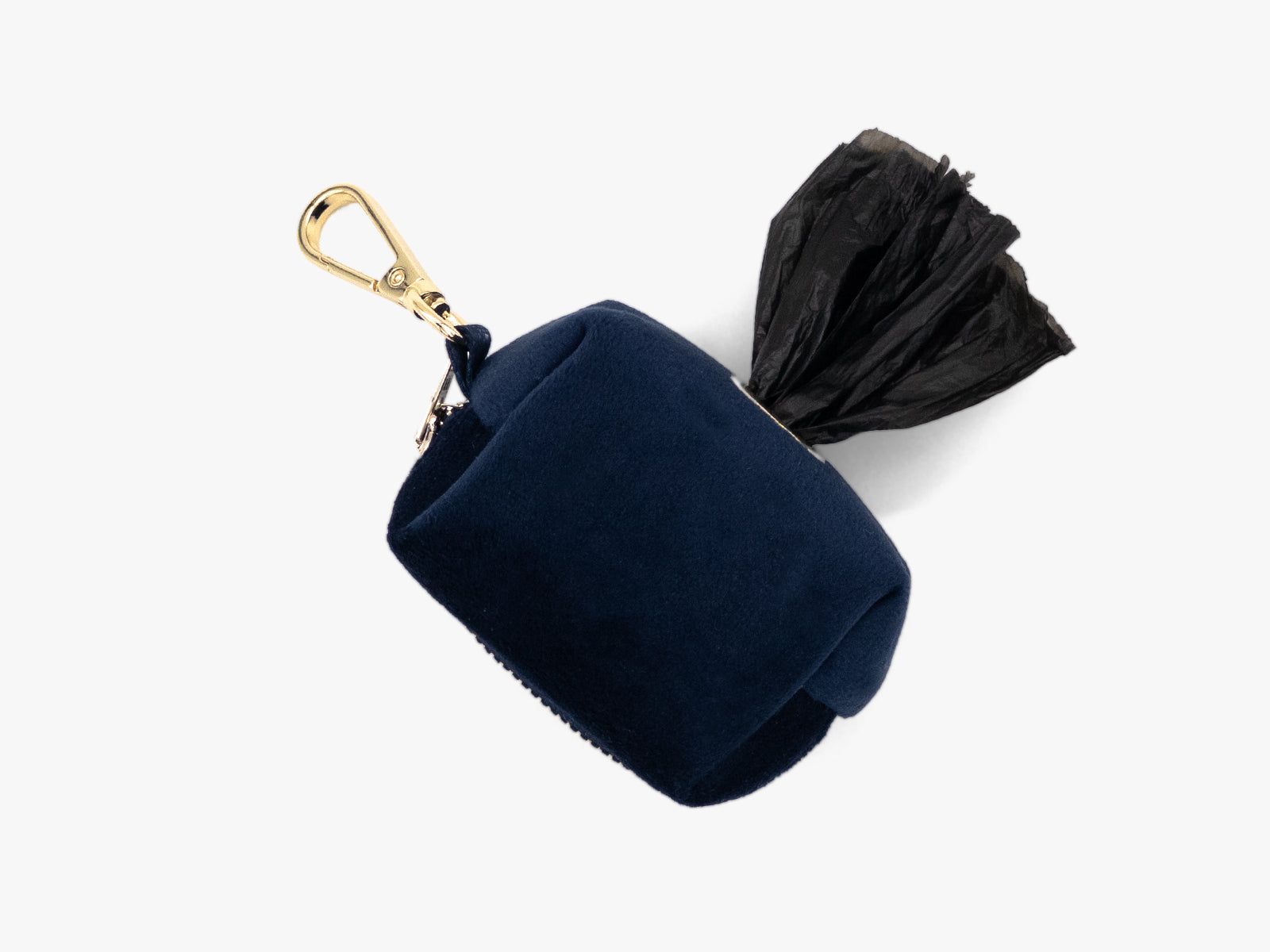 Navy Blue Velvet Dog Waste Bag Holder