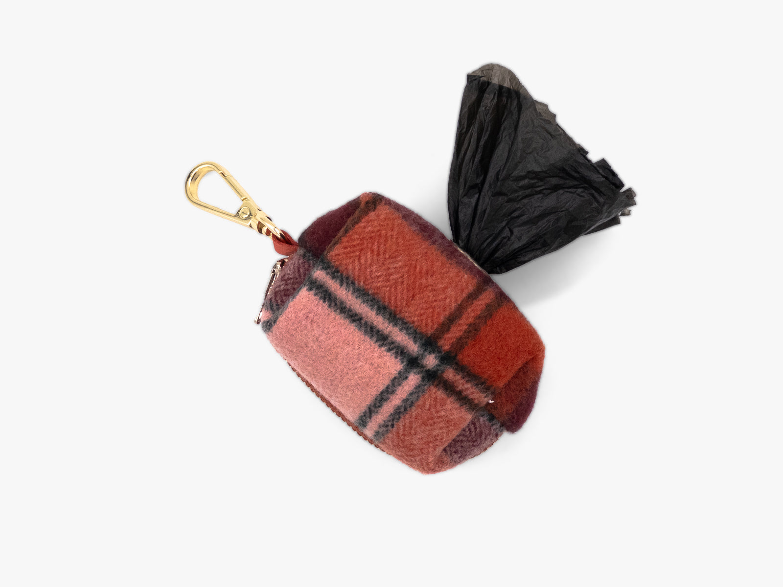 True North Orange Plaid Flannel Dog Waste Bag Holder