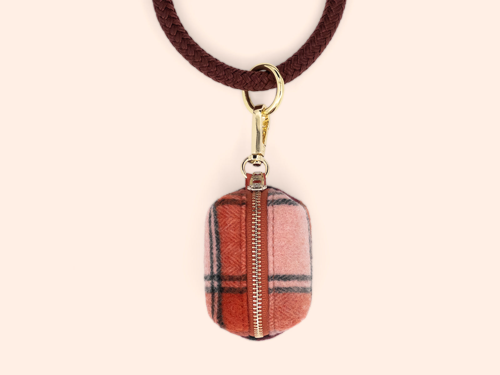 True North Orange Plaid Velvet Dog Walk Set