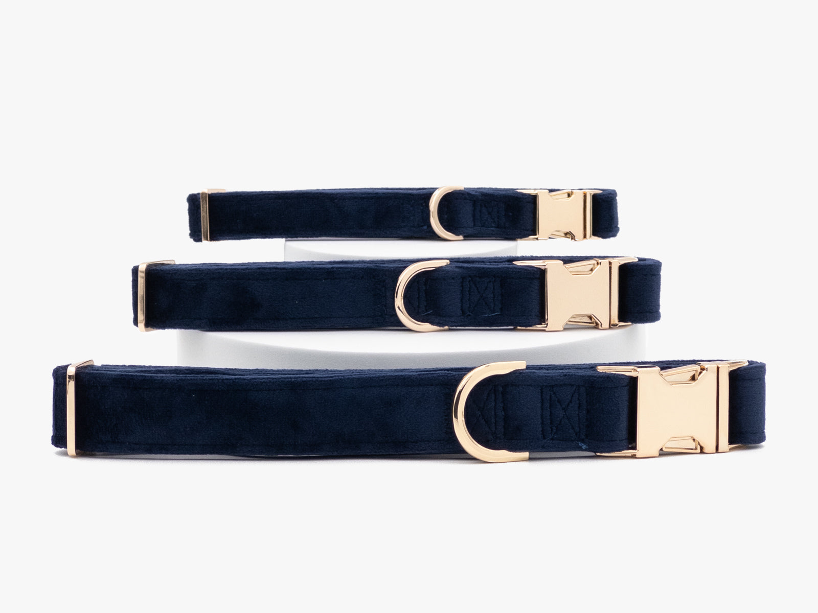 Navy Blue Plush Dog Collar