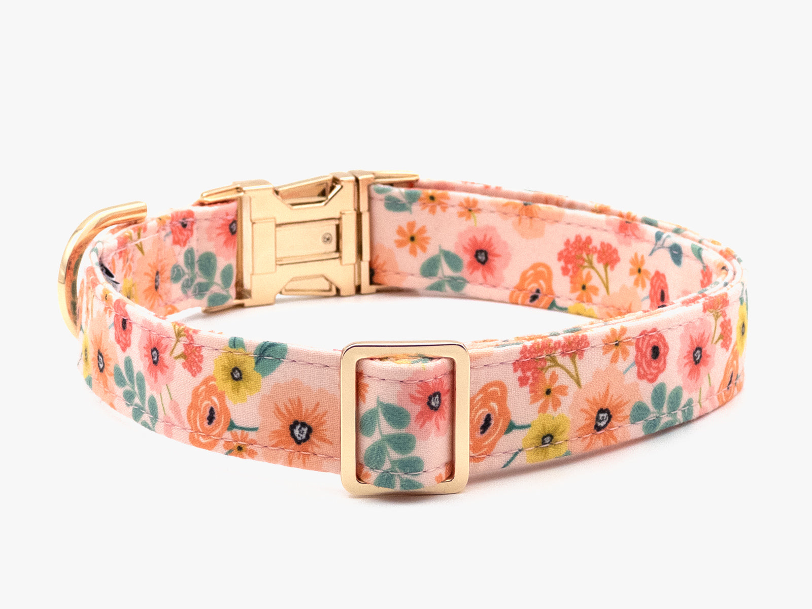 Peach Floral Dog Collar