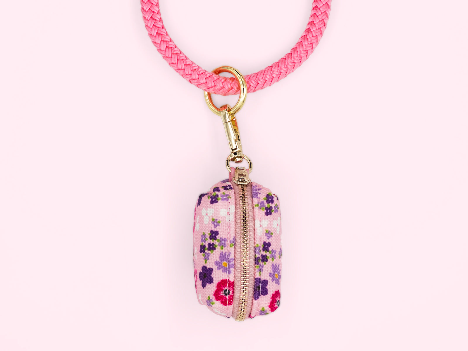 Pink Petal Floral Dog Waste Bag Holder