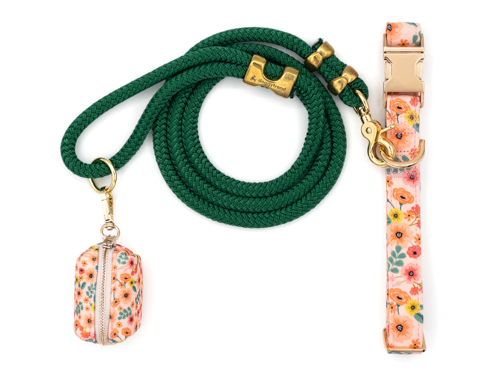 Peach Floral Dog Walk Set