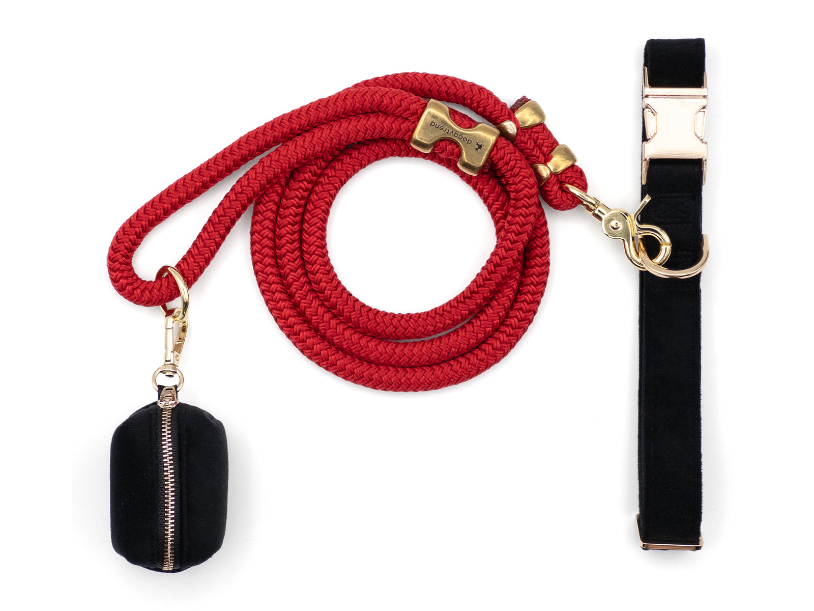 Black Velvet Dog Walk Set