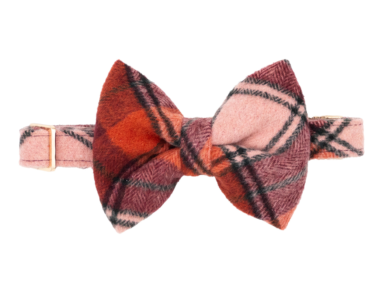 True North Orange Plaid Dog Bow Tie Collar